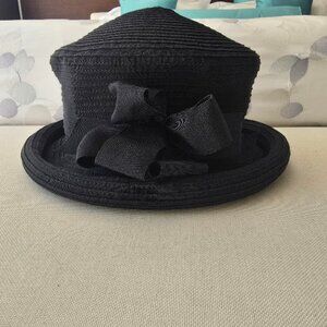 Black Straw Hat with Bow